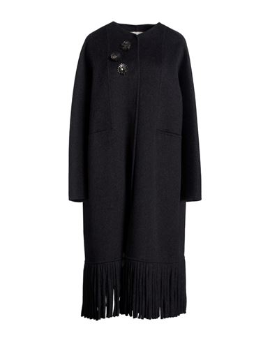 Woman Coat Charcoal Size 6 Wool, Polyester