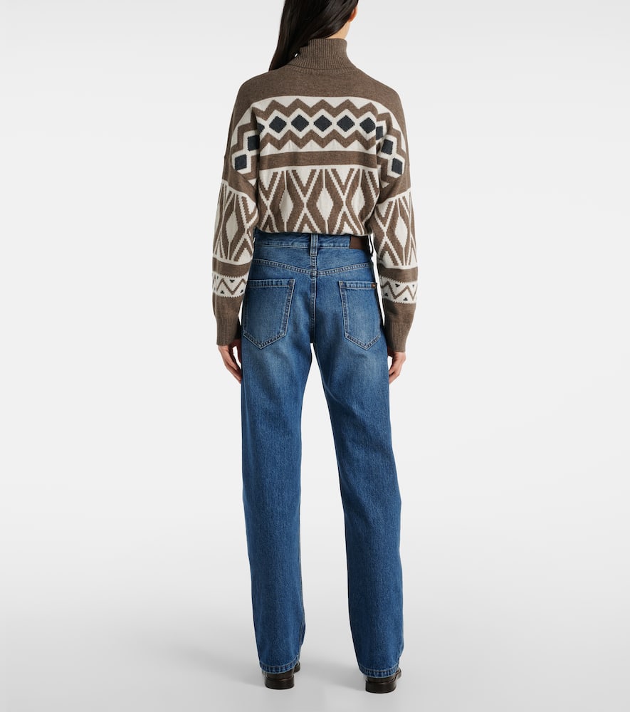 High-rise straight jeans