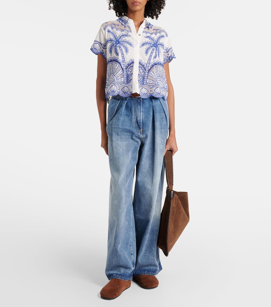 Sunny Crochet wide-leg jeans