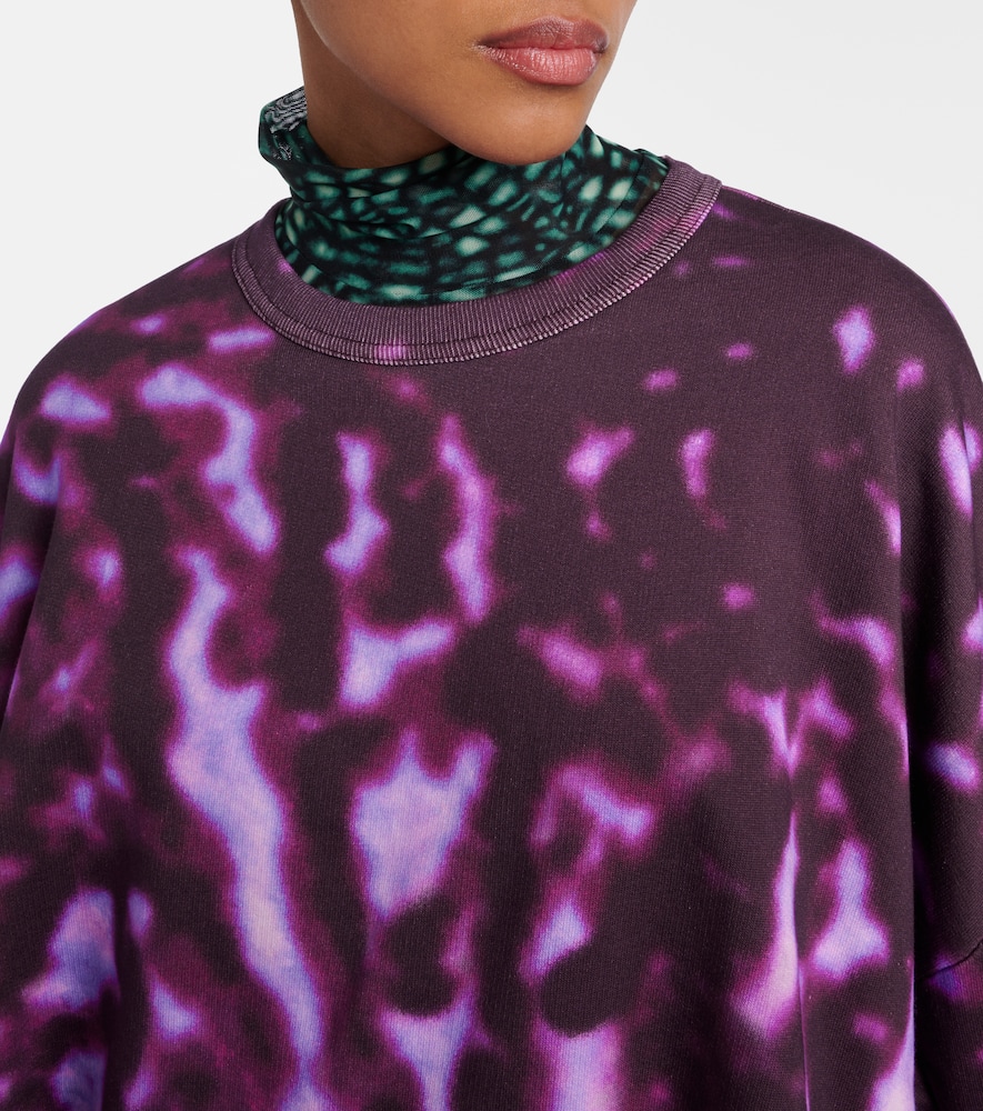 Dries Van Noten Printed draped cotton sweatshirt