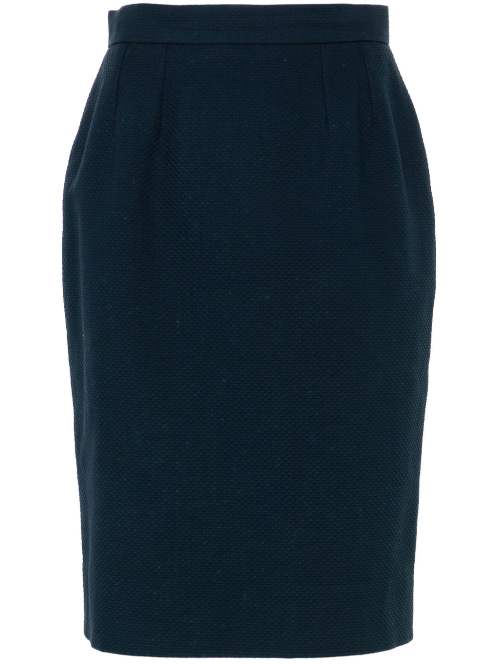 1990s textured-finish midi skirt - Blue