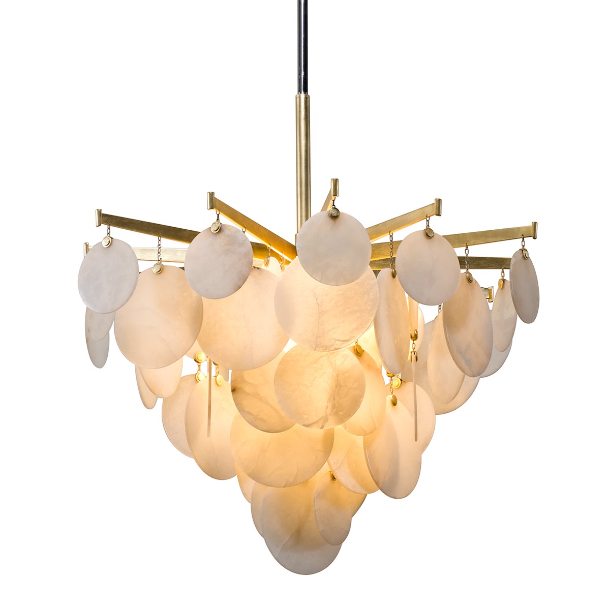 Serenity 1-Light Chandelier in Gold Leaf W Polished Stainle