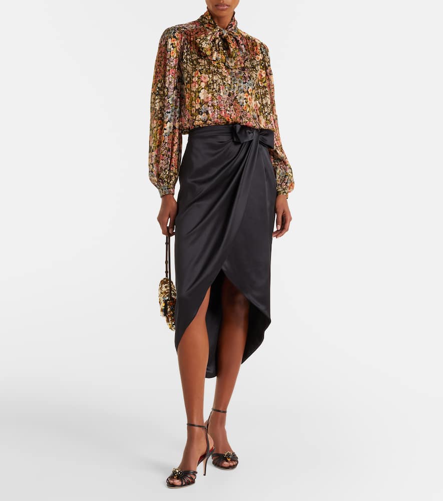 Floral silk blouse
