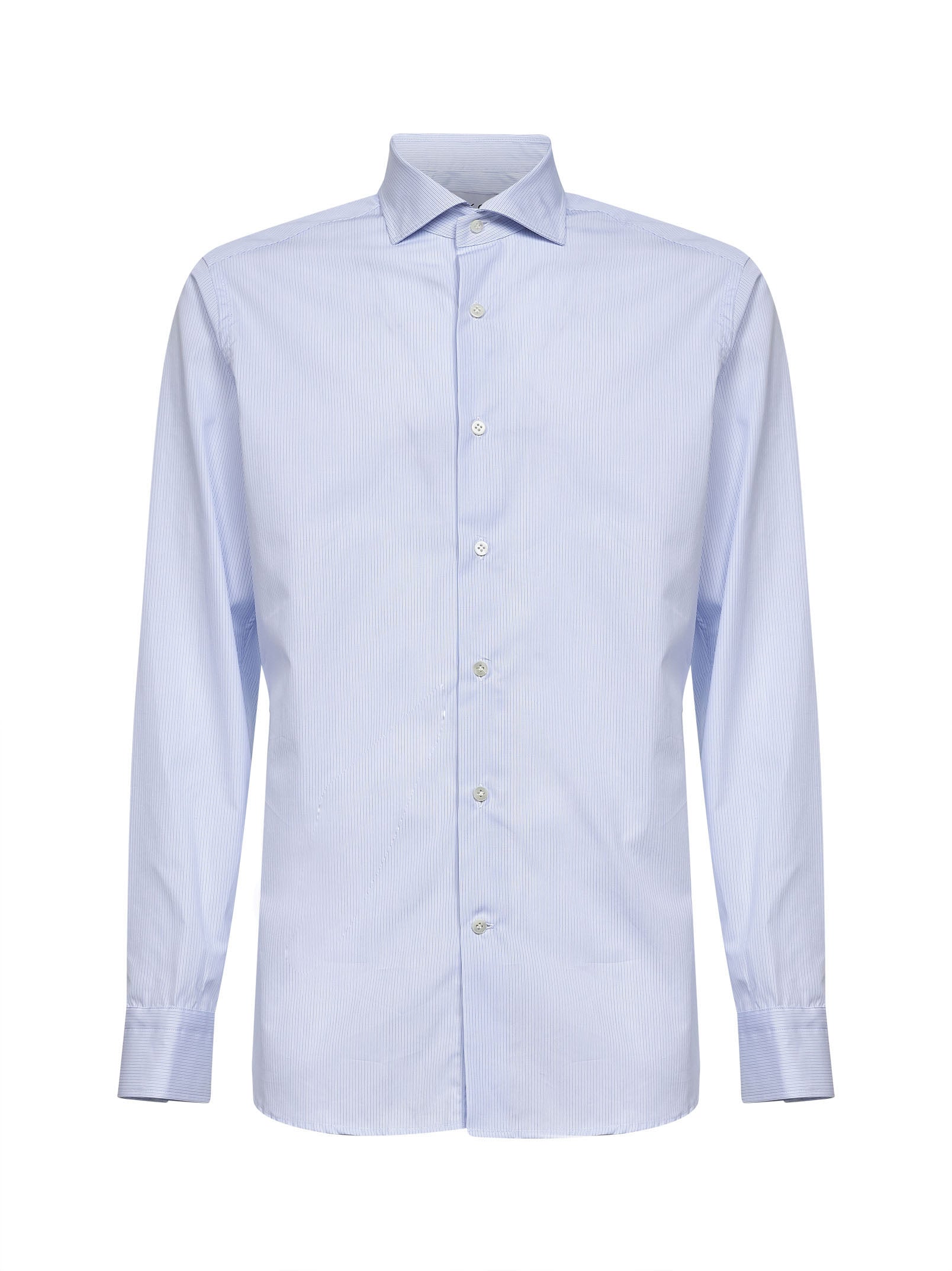Striped Cotton Poplin Shirt — White