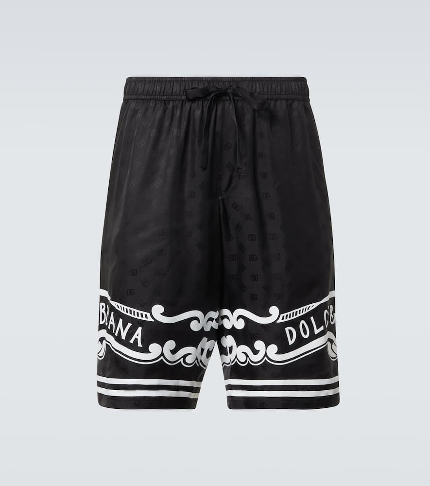 Paisley silk twill Bermuda shorts