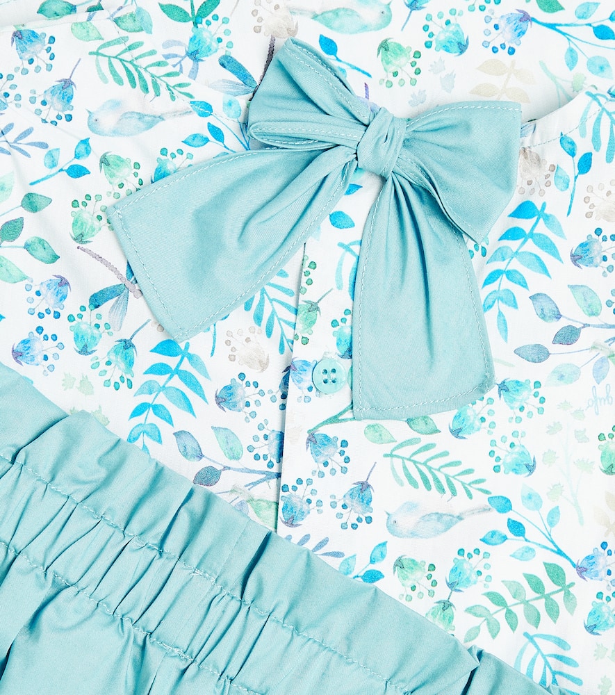 Printed cotton T-shirt and shorts set