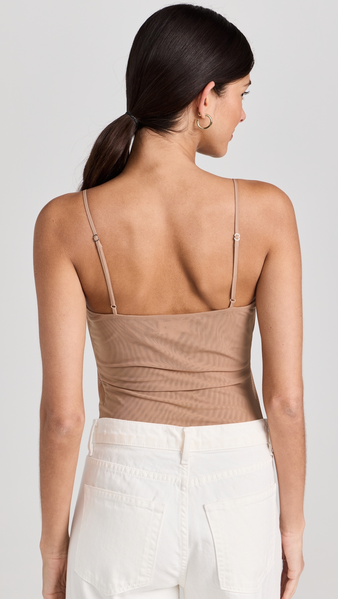 Gelina Ruched Thong Bodysuit Dark Cappuccino