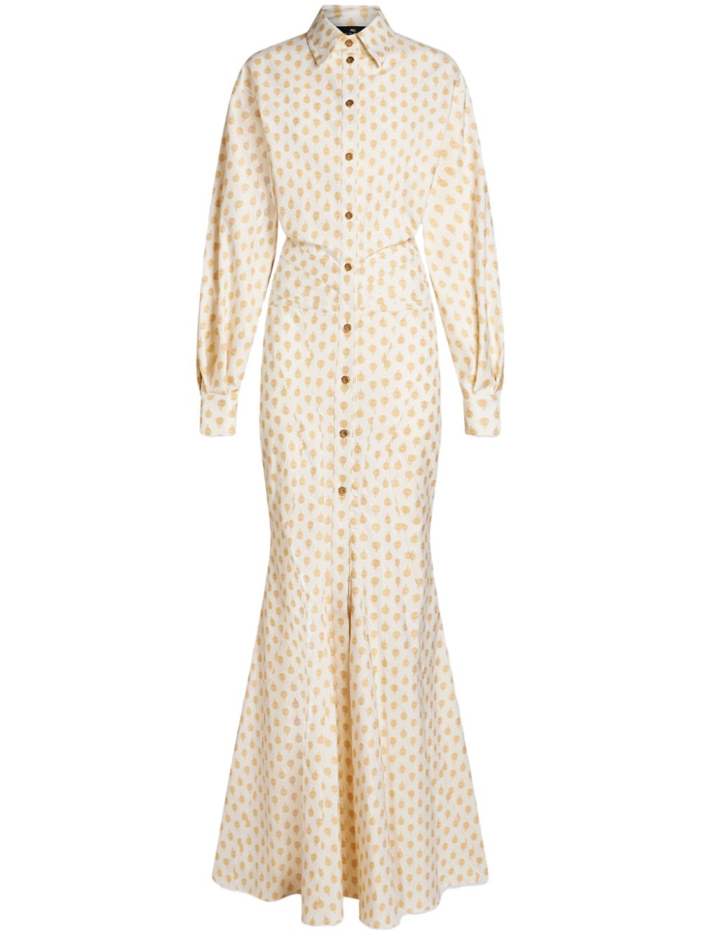 Patterned-jacquard mermaid gown - White