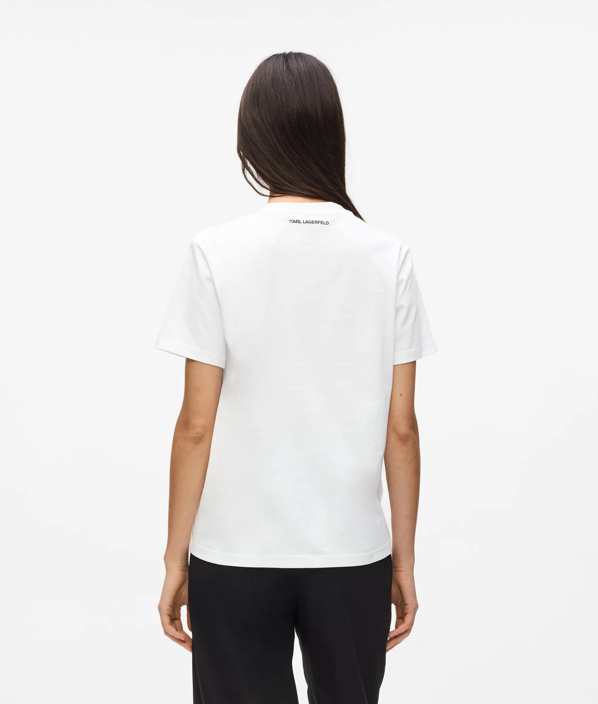 Karl Lagerfeld - Ikon T-shirt Mit Circle-logo, Damen, Weiss, Größe