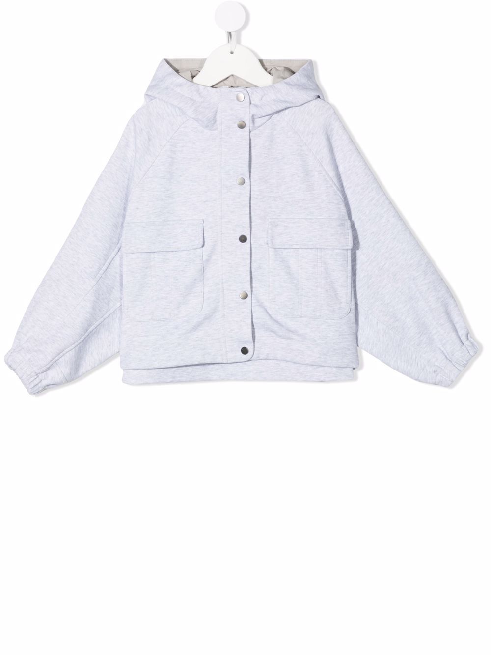 Hooded button-down jacket - Grey