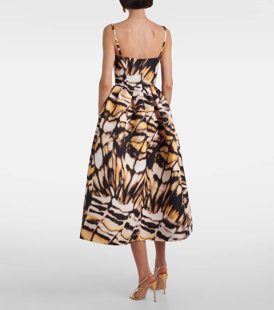 Printed faille cocktail dress