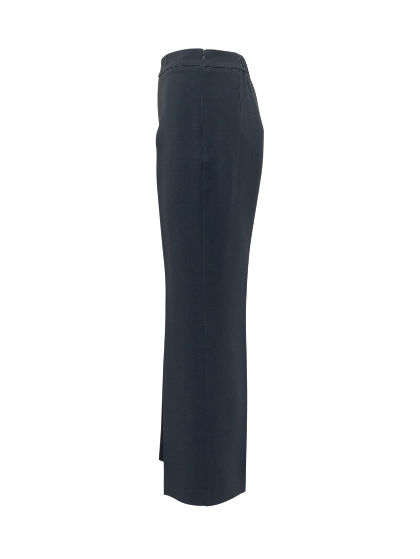 Blue Bootcut Flat Front Pants