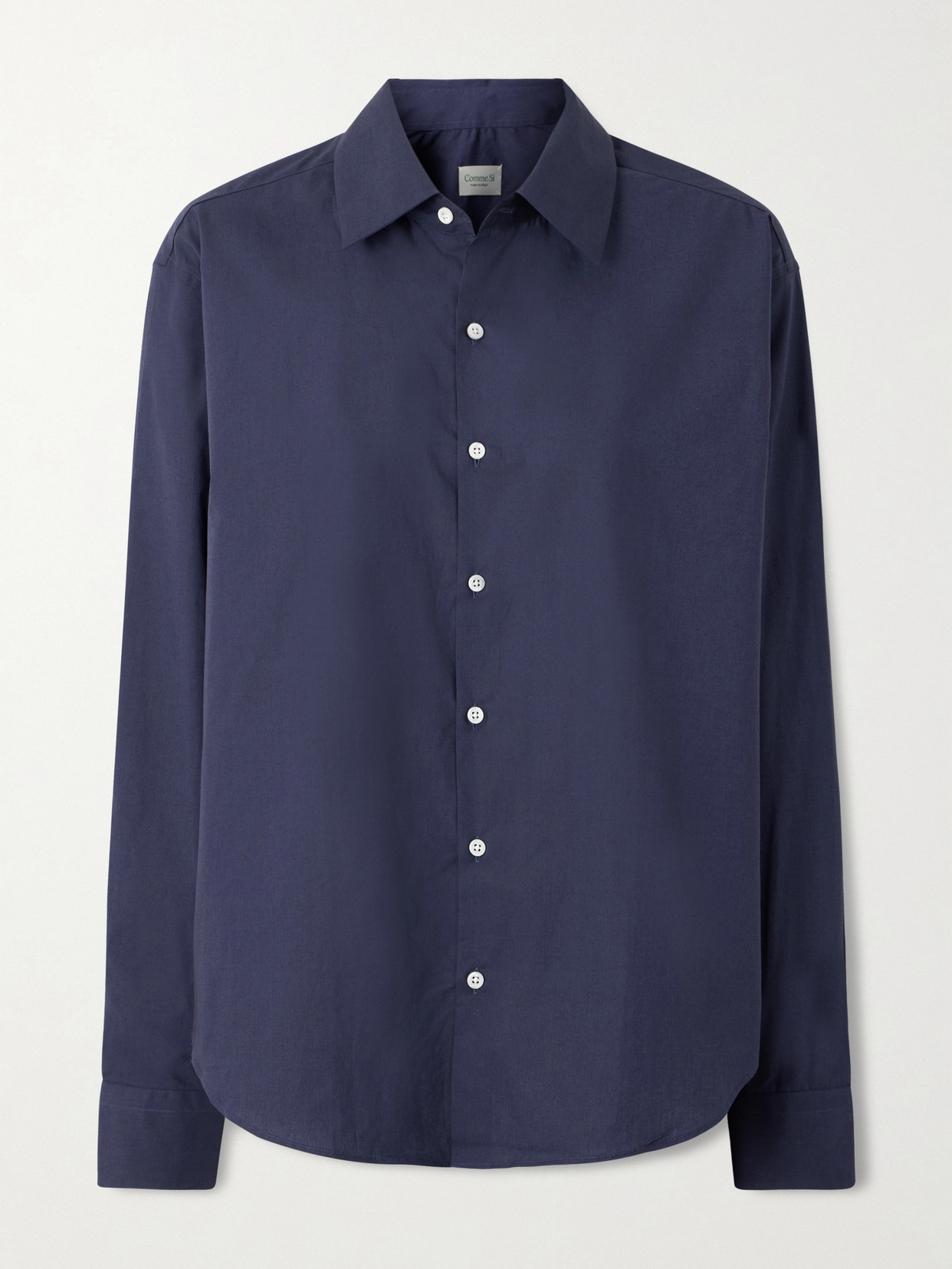 Cotton-poplin Shirt - Navy