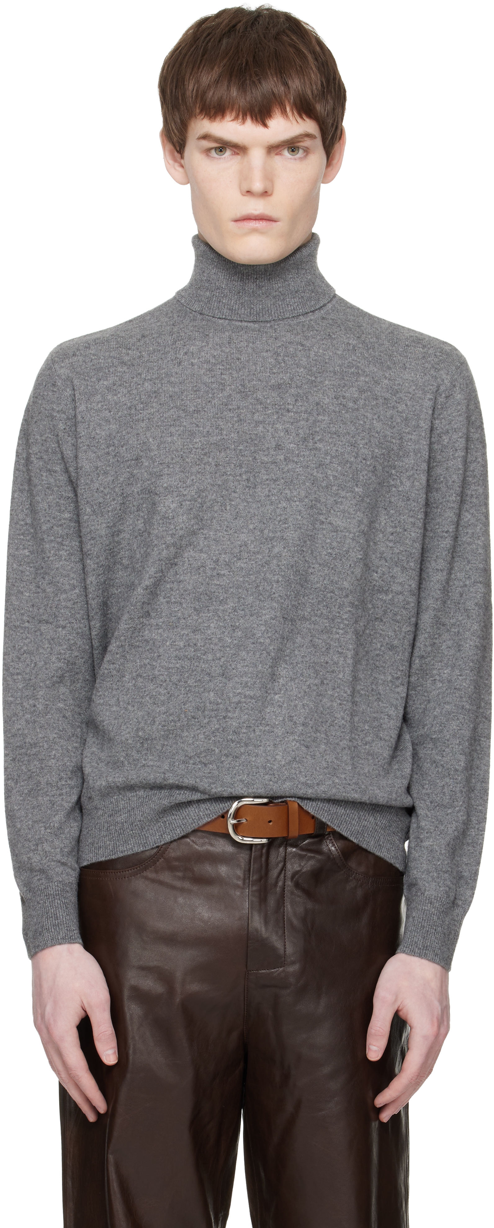 Gray Knit Turtleneck