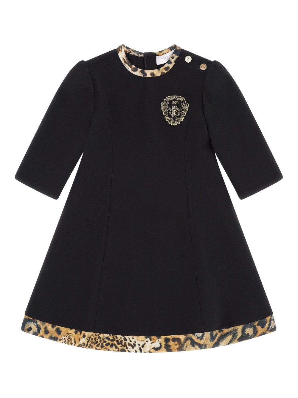 Roberto Cavalli Junior logo RC dress - Black
