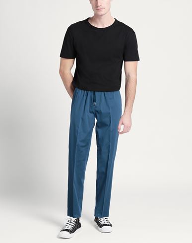 Man Pants Slate blue Size 24 Cotton, Lyocell, Elastane
