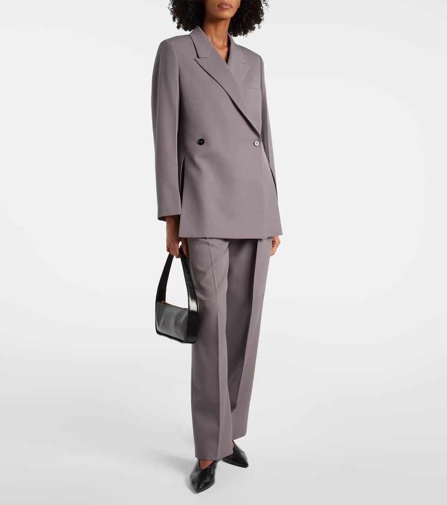 Double-breasted wool gabardine blazer