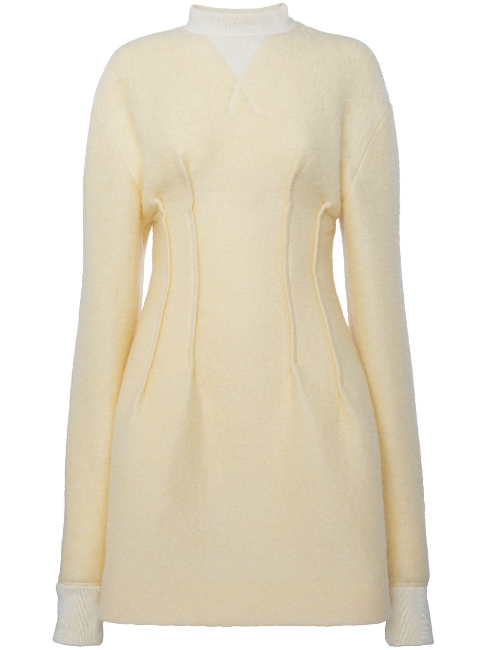 Long-sleeve hourglass dress - Yellow