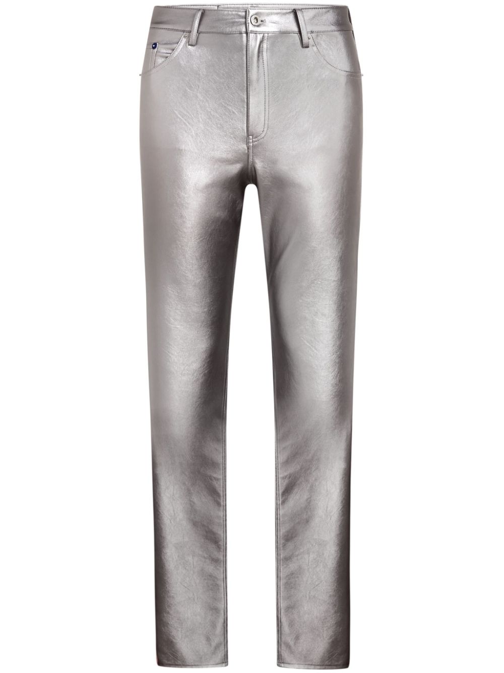 Logo-patch flared trousers - Silver
