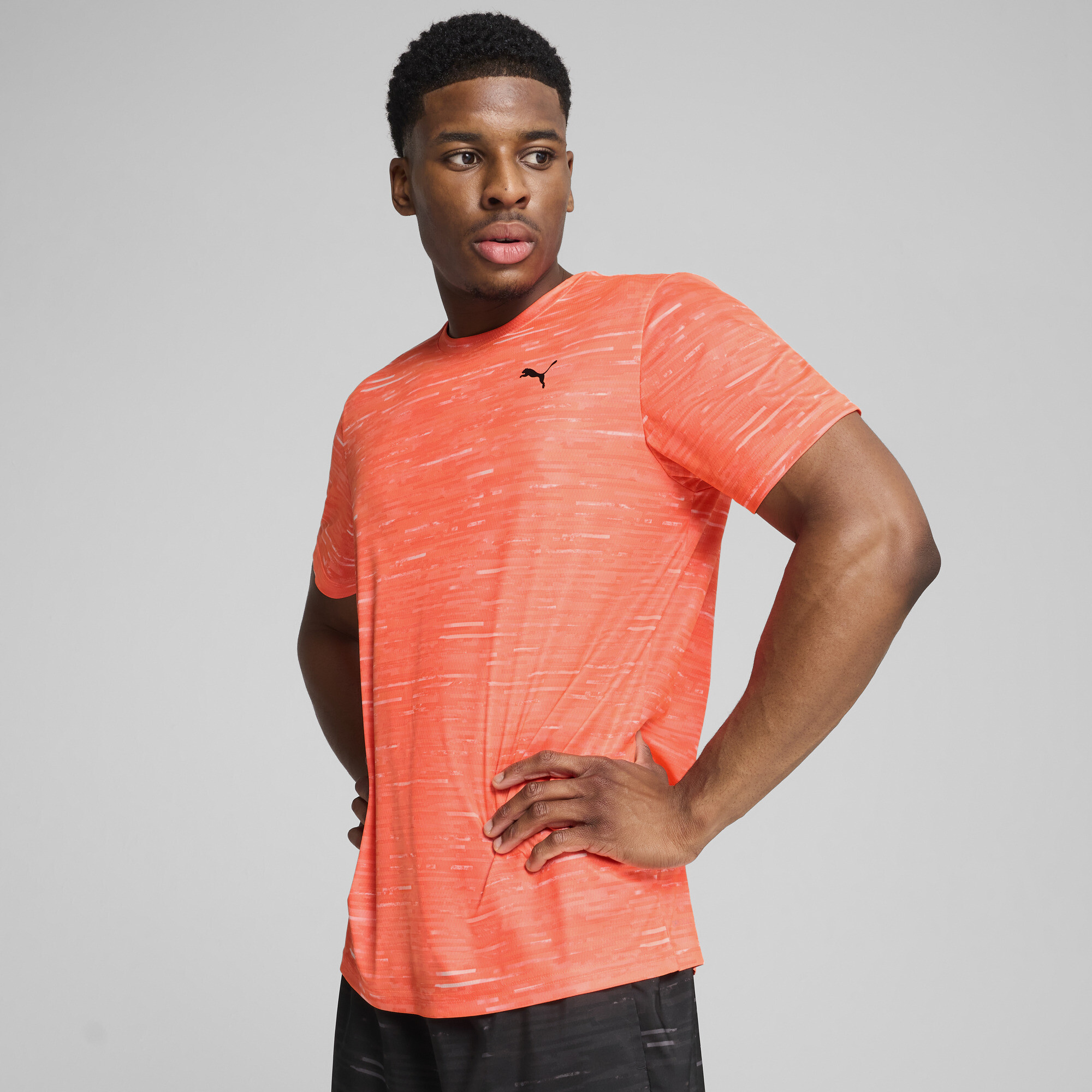 PUMA Train All Day Essentials Men's Patterned Training T-Shirt in Red