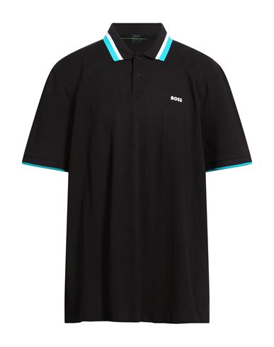Man Polo shirt Black Size 4XL Cotton