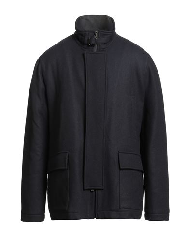 Man Coat Midnight blue Size 46 Wool, Polyamide