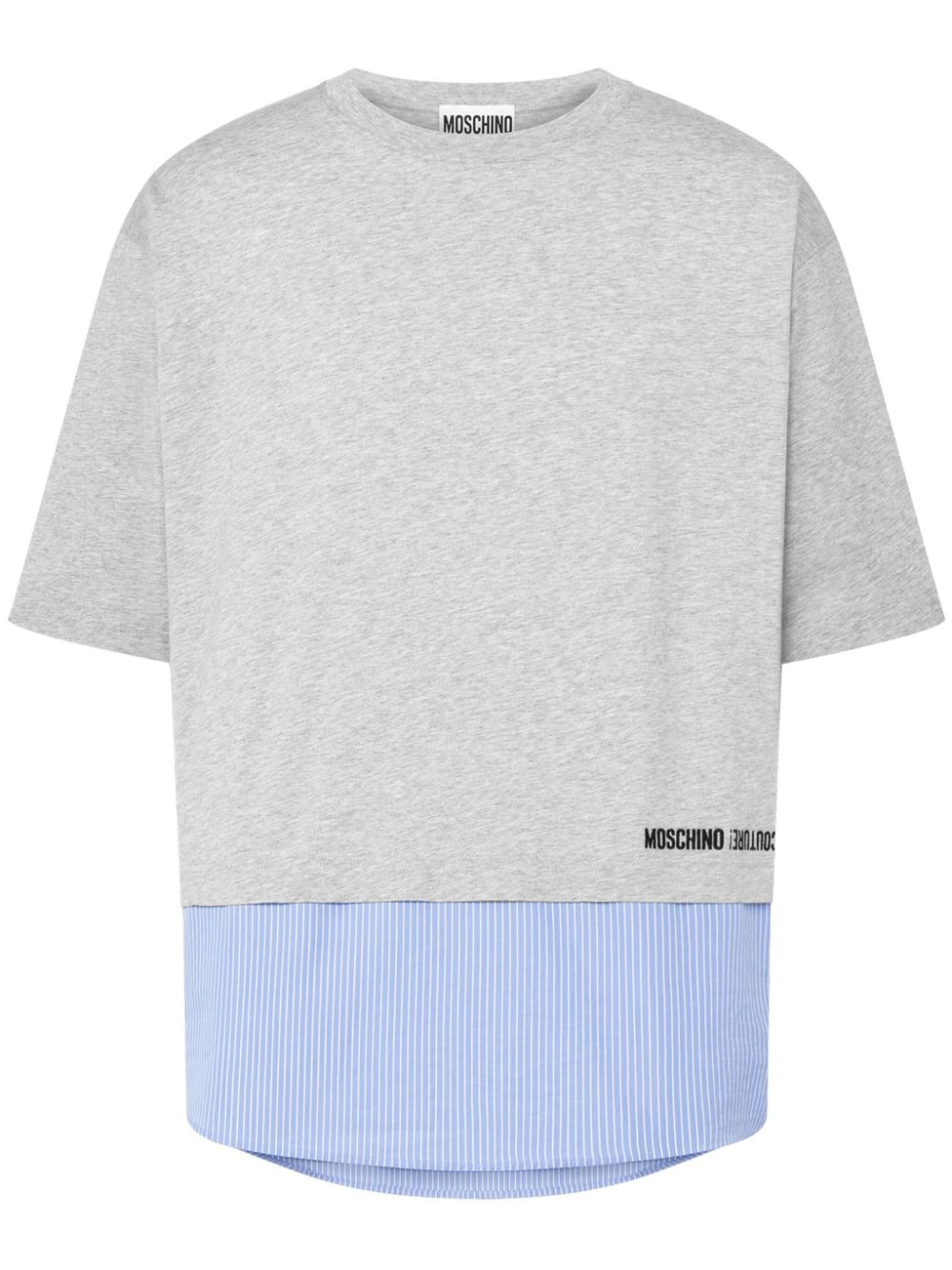 Panelled cotton T-shirt - Grey