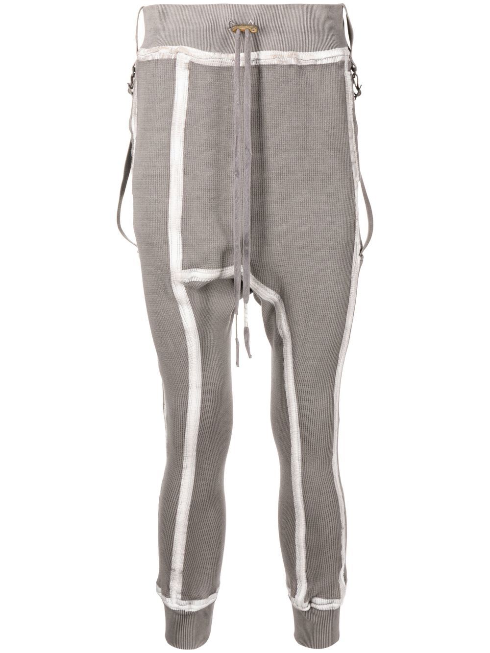 Tape-detail drawstring track pants - Brown