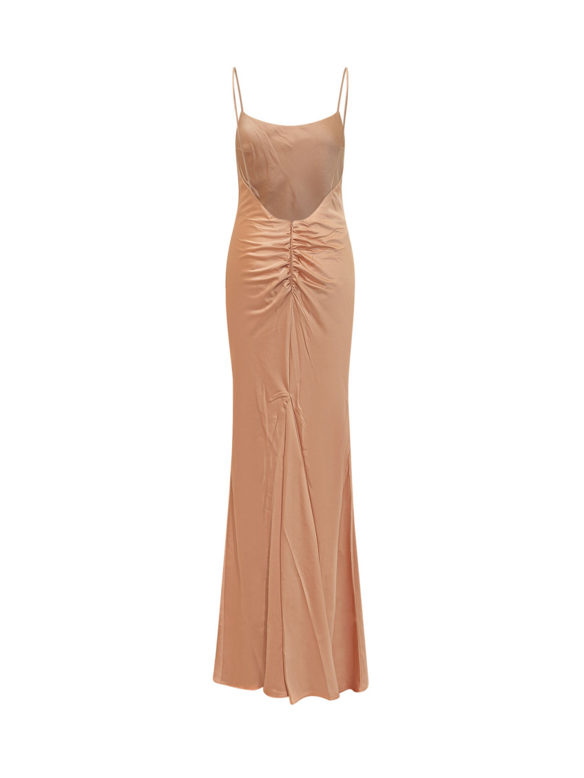 Orange Scoop Neck Maxi Dress