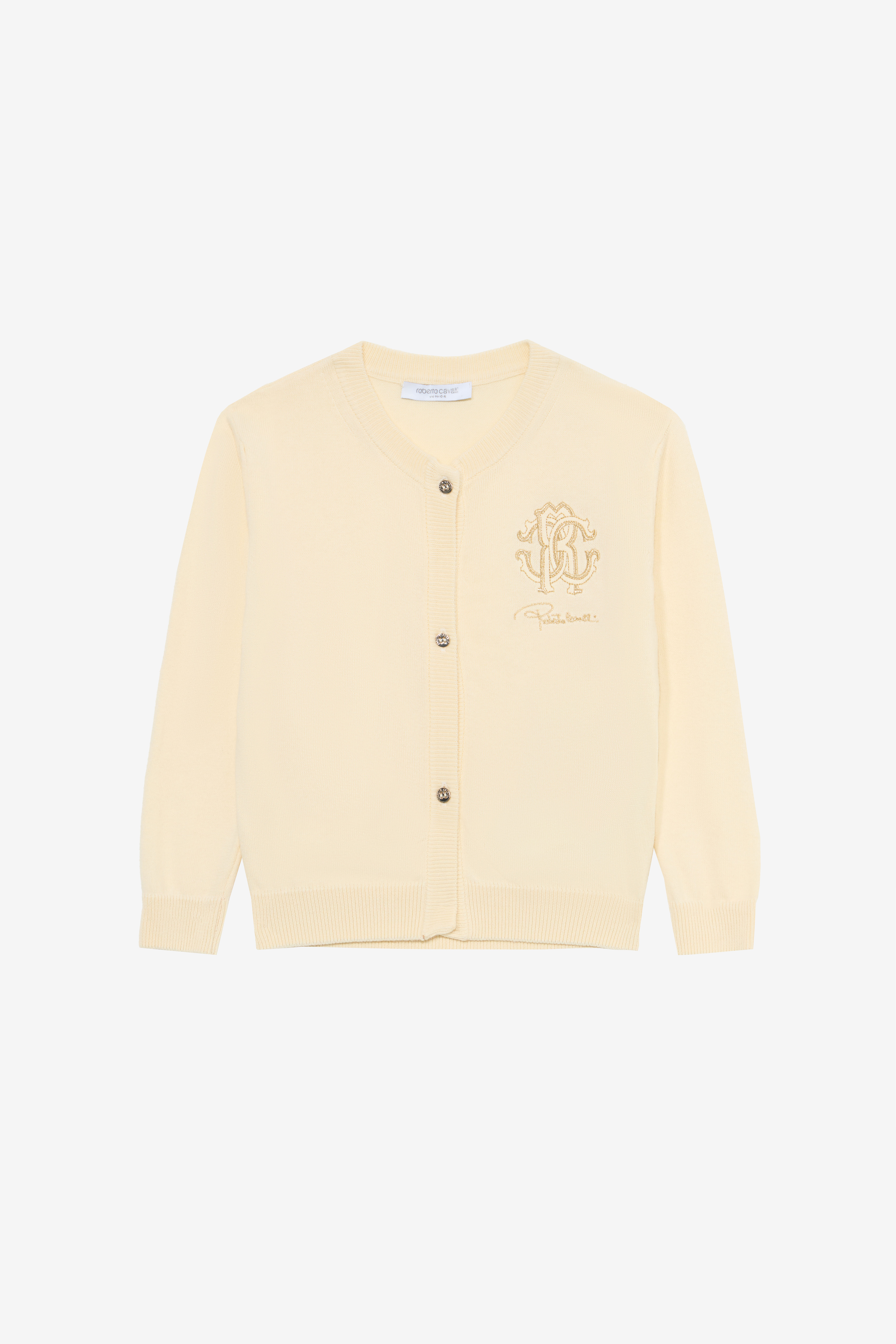 Light Yellow Cardigan With Monogram Rc - Female Girls (4