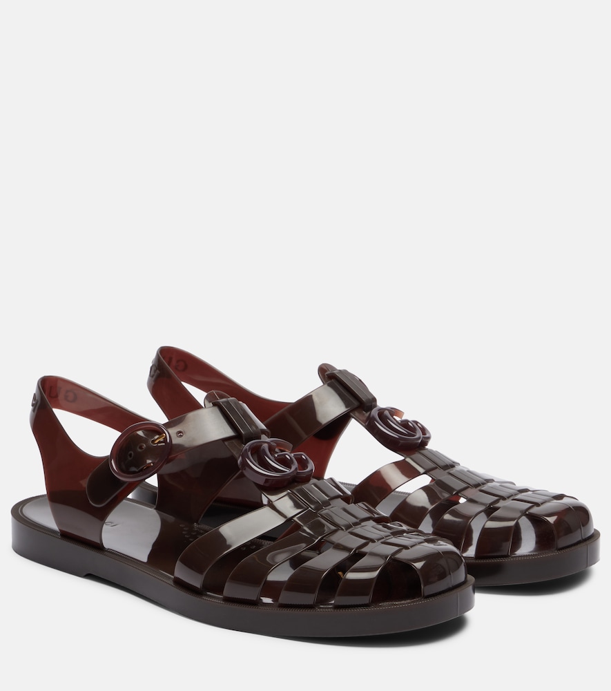 Glossy Double G fisherman sandals
