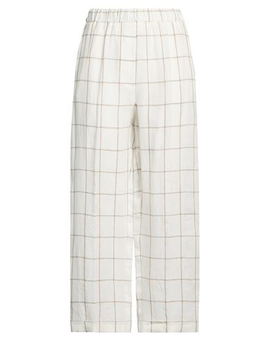 Woman Pants Off white Size 10 Linen
