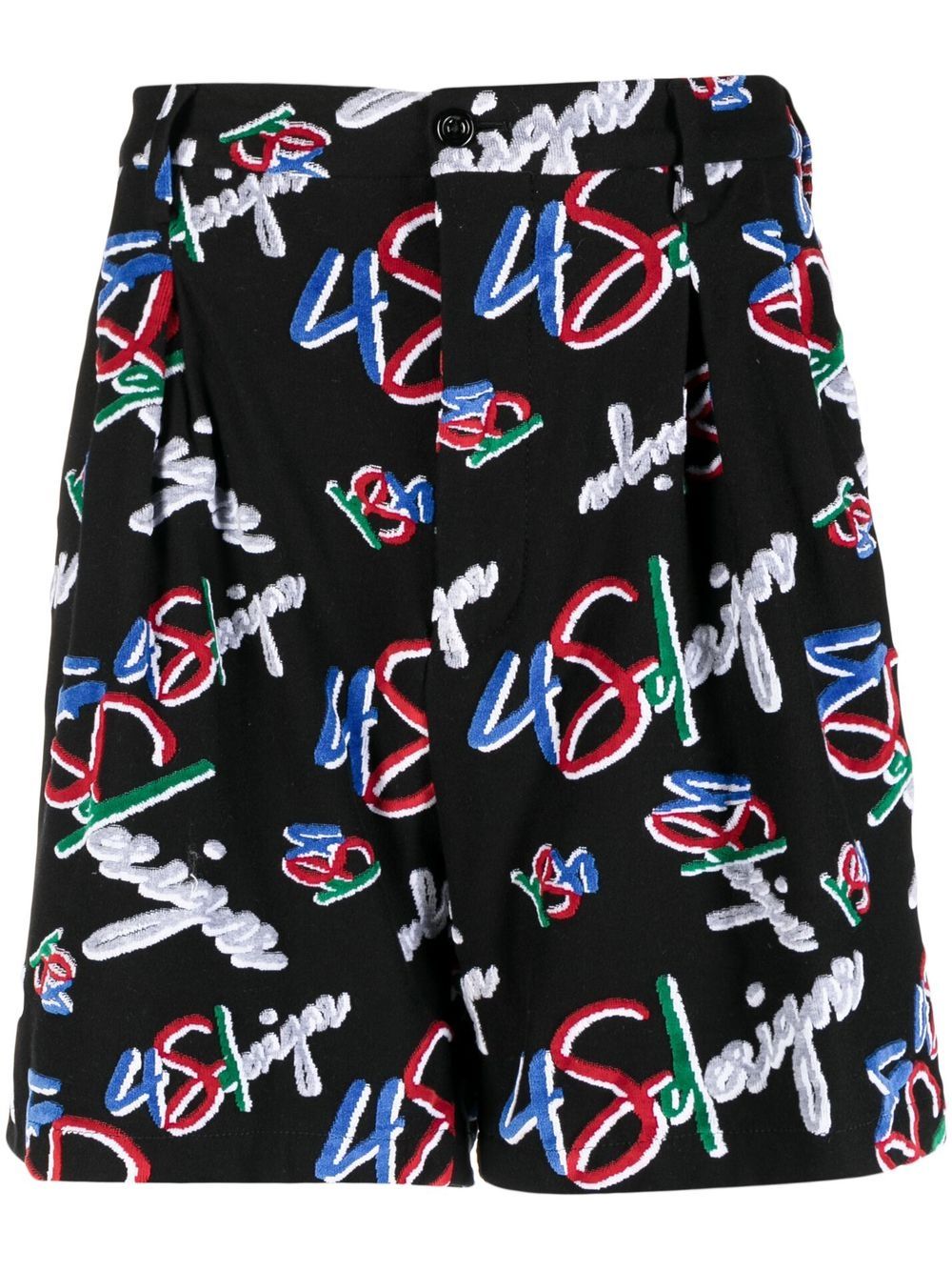 Logo-print velvet-effect shorts - Multicolour