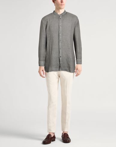 Man Shirt Grey Size 4XL Linen