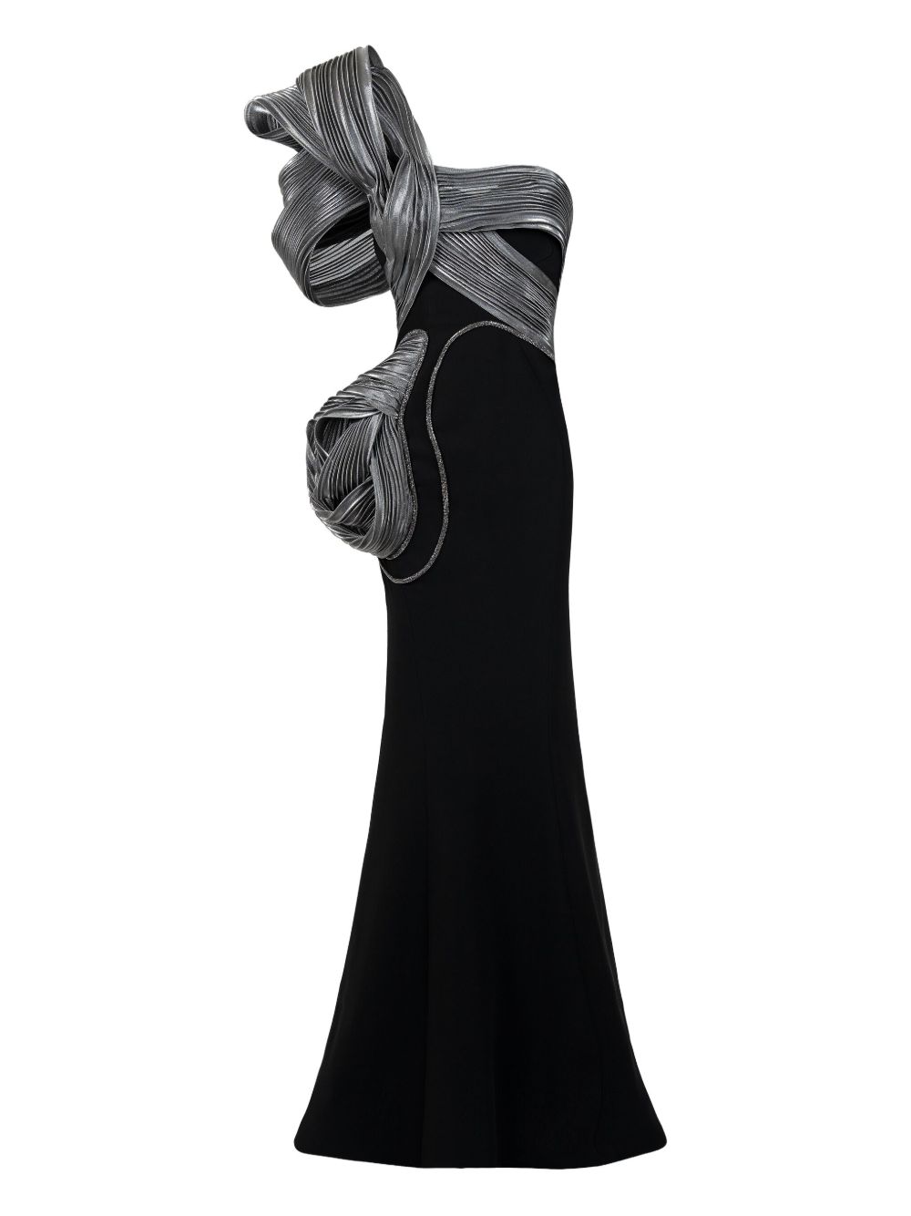 One-shoulder mermaid gown - Black