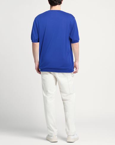 Man Sweater Bright blue Size 48 Cotton