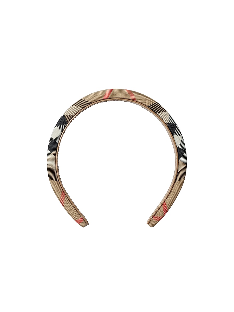 Girl's Check Classic Headband - Beige