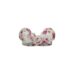 Floral-Print Bandeau Bikini Top — Beige