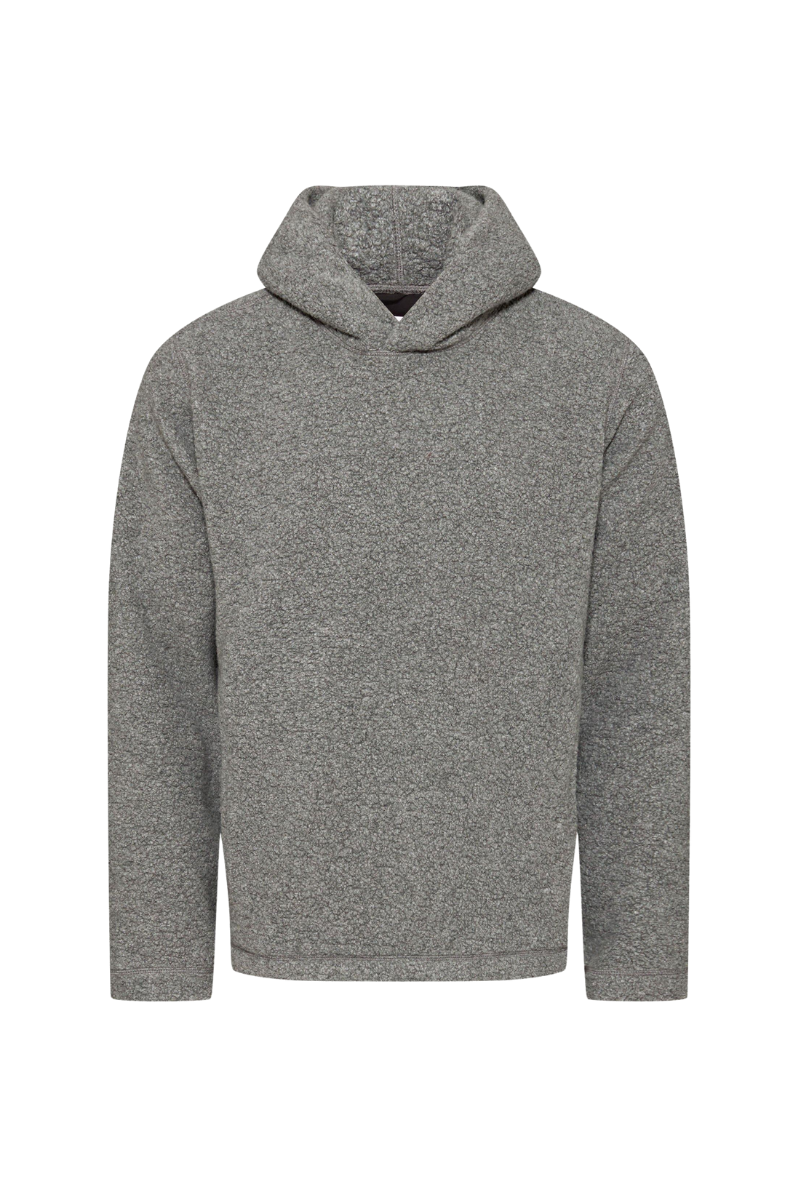 Wool-Blend Melange Hoodie — Gray