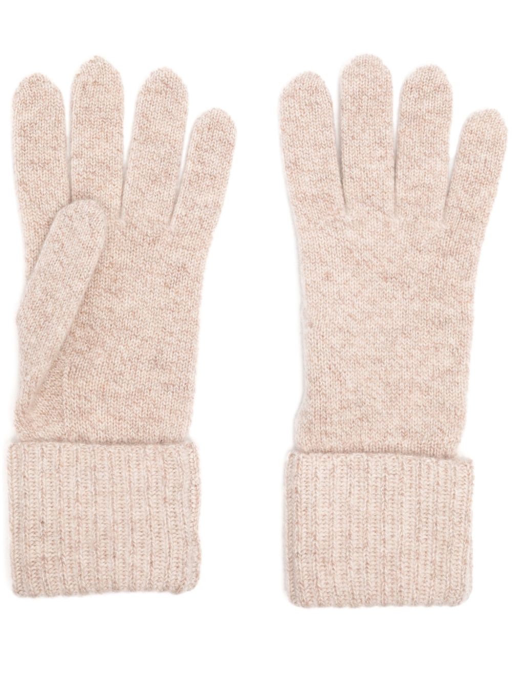 Plated rib gloves - Toasted Sesame + Ecru