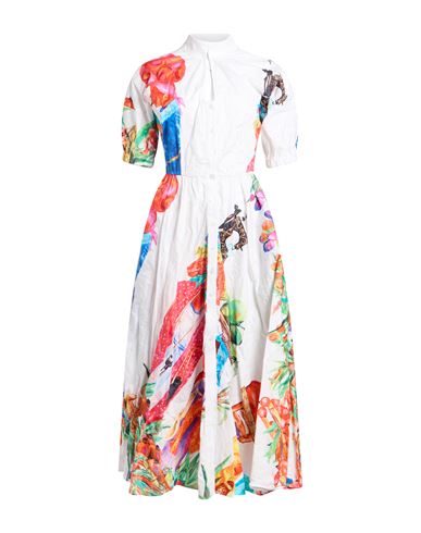 Woman Midi dress White Size 2 Cotton