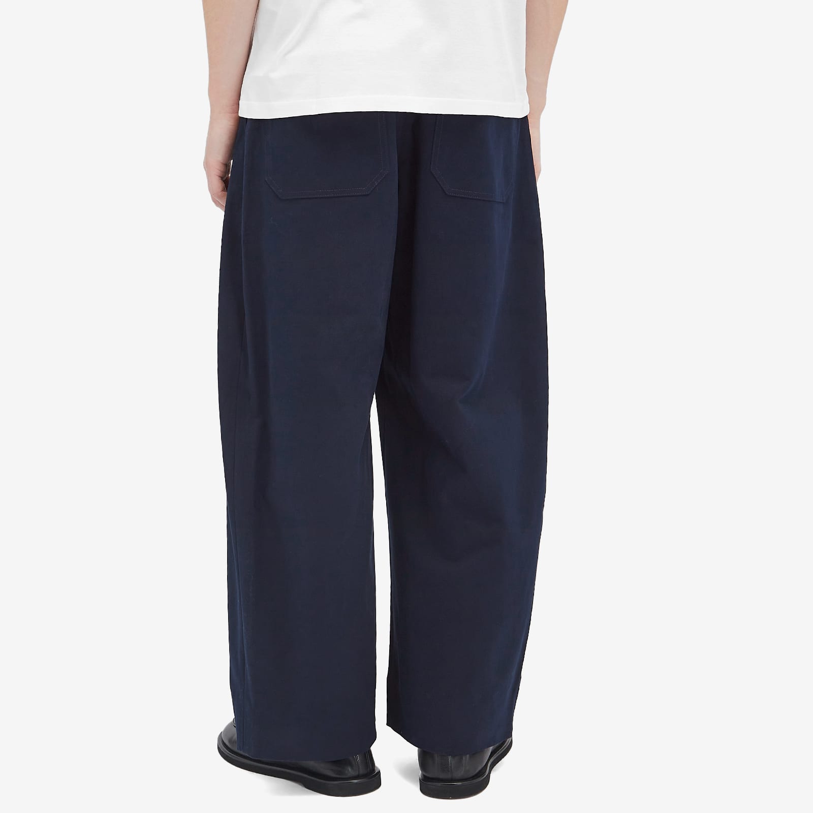 스튜디오 니콜슨 Men's Sorte Deep Pleat Volume Twill Pants in Dark Navy SORTESNM-351-DKN