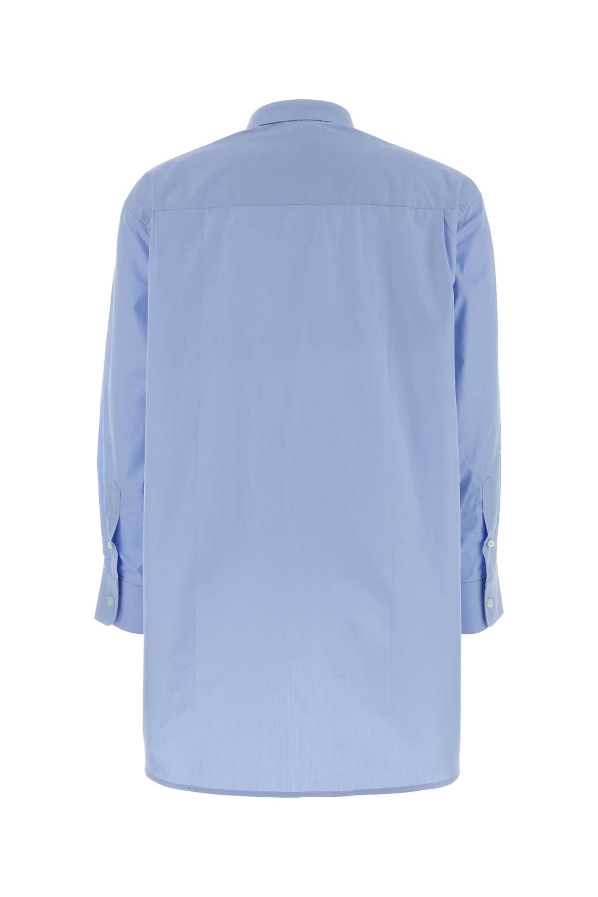 Oriane Cerulean Blue Poplin Oversize Shirt