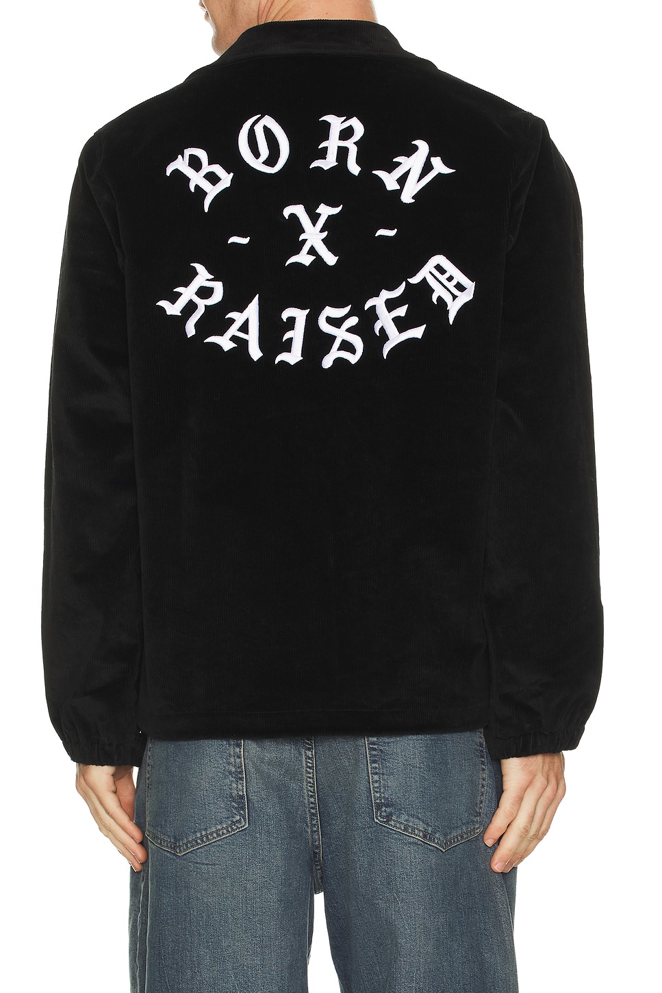 Born x Raised Zine Corduroy Coach Jacket in Black - Black. L also in M, S, XL/1X