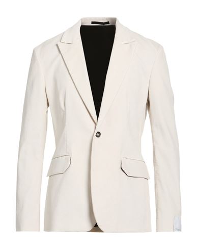 Man Blazer Off white Size 36 Cotton, Polyester, Elastane