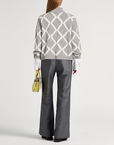 Woman Cardigan Grey Size 10 Cashmere, Wool, Metallic fiber, Polyamide