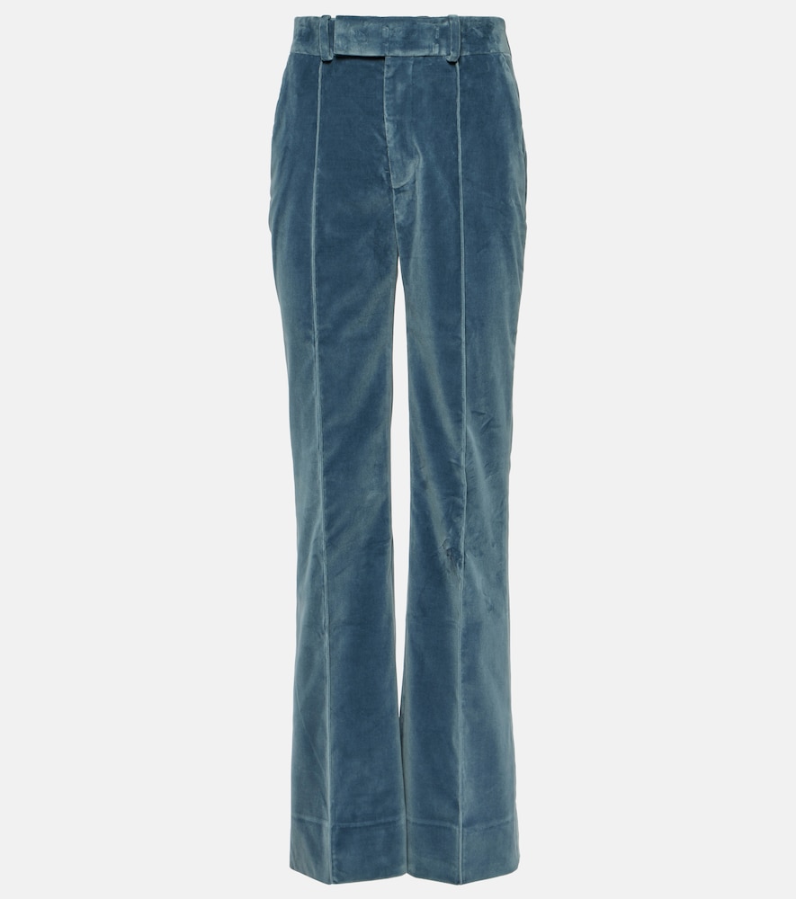 The Slim Stacked velvet pants