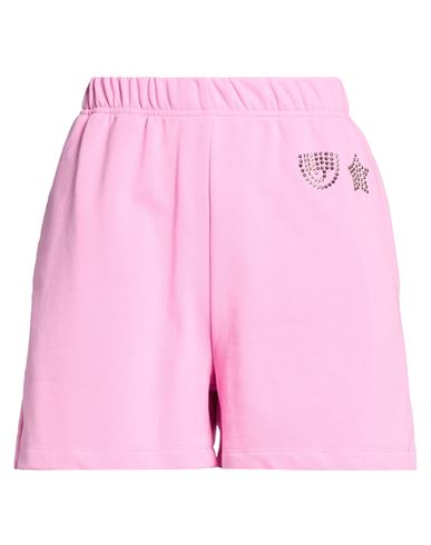 Woman Shorts & Bermuda Shorts Pink Size L Cotton, Polyester