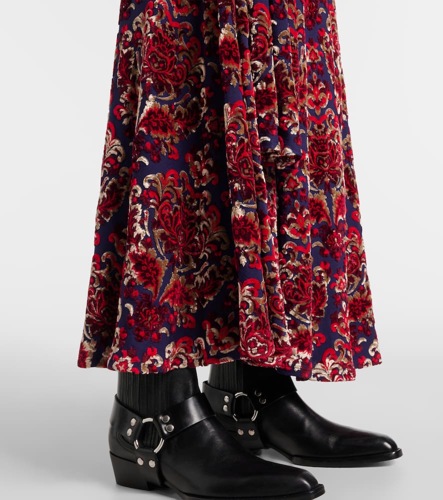 Draped jacquard maxi dress