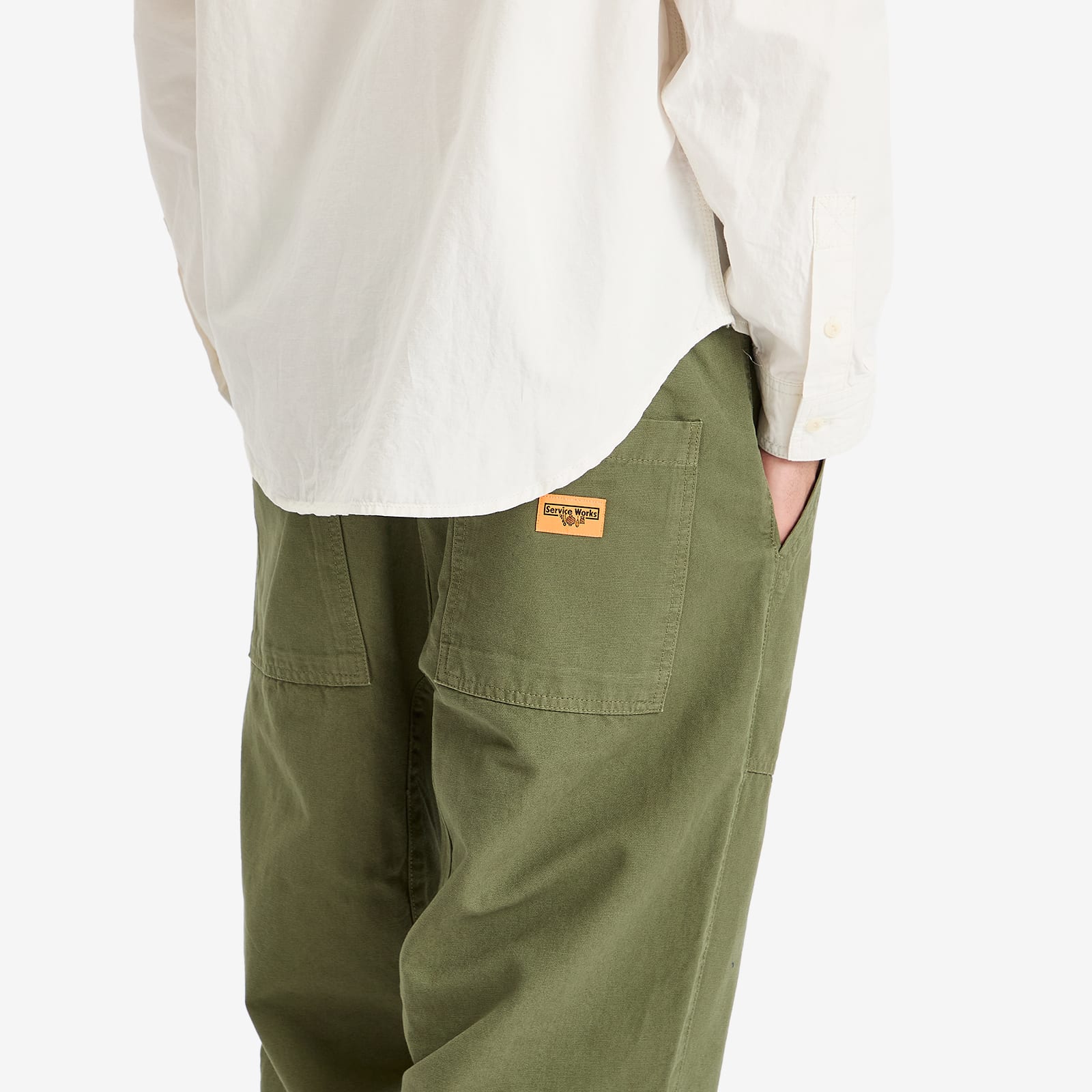 Service Works Men's Canvas Chef Pant in Olive